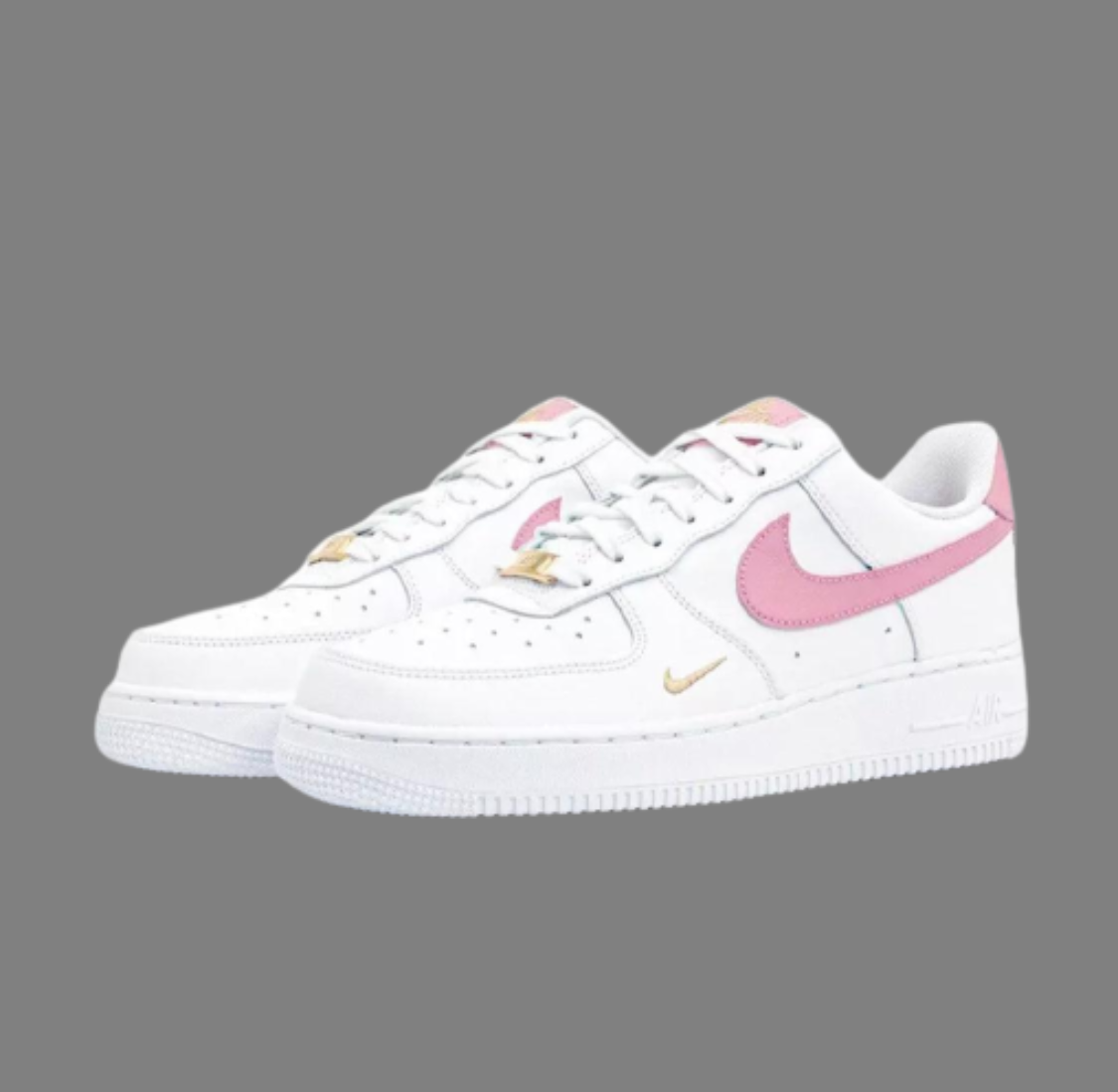 Tênis Nike Air Force 1 Branco/Rosa Premium